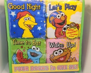 All Day With SESAME Soft Play 4 Soft Crinkle Squeak Soft Play Book Set - Picture 1 of 7
