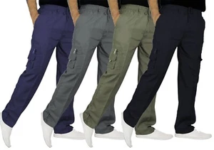 Nuevos pantalones ligeros de carga cintura elástica para hombre pantalones de trabajo de combate parte inferior - Imagen 1 de 5