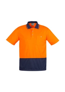 Syzmik Unisex Hi Vis Basic Spliced Short Sleeve Polo with Chest Pocket - Picture 1 of 13