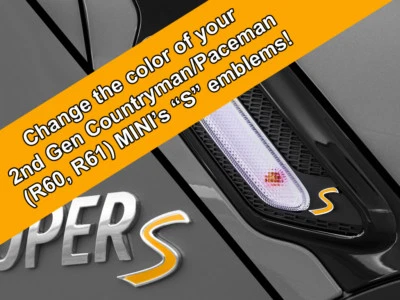 D138 Scuttle and Emblem S 贴花替换件适用于迷你 Countryman Paceman R60 R61 — 第 1/3 张图片