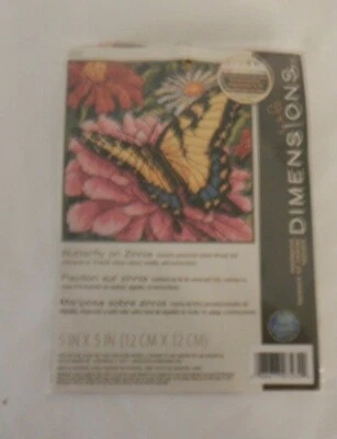 Dimensions Butterfly on Zinnia Neadlepoint NEW SEALED 2011 - Image 1 of 2
