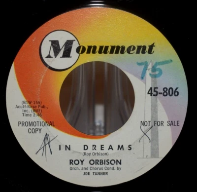 ROY ORBISON - IN DREAMS / SHAHDAROBA 45 RPM MONUMENT PROMO 1963 VG+ - Image 1 of 3