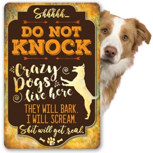 Crazy Dogs Live Here Metal Sign Decor and Perfect Gift for Dog Owners - Picture 1 of 10
