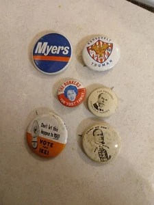 Assorted Vintage Political Presidential Pins Buttons All Are Original Very Old ! - Picture 1 of 5