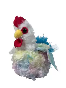 Way To Celebrate Shaggy Rooster Chicken 7" Easter Plush - Picture 1 of 13