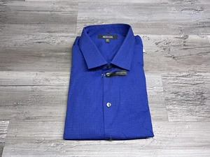 Camisa deportiva Kenneth Cole Reaction abotonada para hombre 19-34/35 grande ultra azul nueva con etiquetas - Imagen 1 de 7