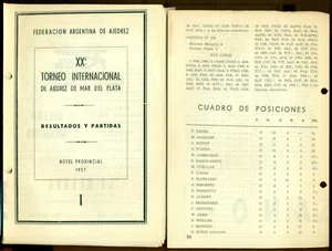 XX Torneo Internacional de Ajedrez Mar del Plata 1957 Argentina Chess Bulletins - Picture 1 of 2