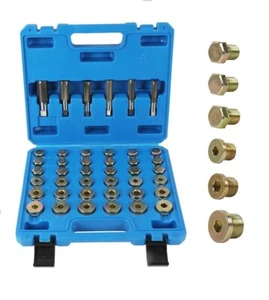 114pc Oil Pan Drain Sump Plug Key Thread Repair Auto Tool Kit:M13-M22 6 Size - Picture 1 of 5