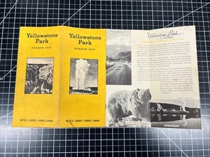 1937 Illustrierte Yellowstone Park Papier Broschüre Broschüre Bär Hotels Hütten 30er - Bild 1 von 9
