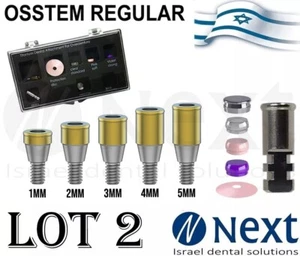 LOTx2 Dental Abutment Flat 1-5 mm attachment Hiossen Regular Set conical - Picture 1 of 14