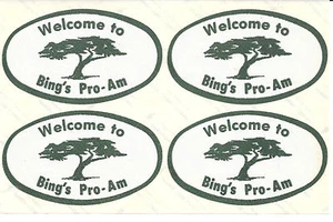 Vintage Bing Crosby Pro-Am Pebble Beach Stickers "Welcome to Bing's Pro-Am" - Picture 1 of 5