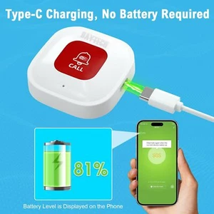 Bouton d'appel intelligent SOS DAYTECH Tuya WiFi, bouton de panique sans fil, alarme personnelle - Photo 1/7