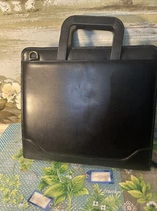 Monarch Größe Franklin Quest schwarz Leder Reißverschluss Planer/Mappe Henkel Tasche - Bild 1 von 17