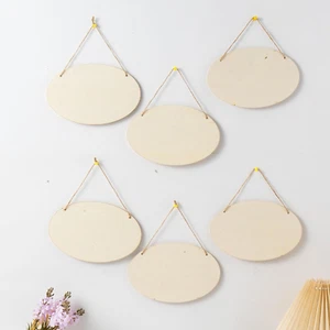 6Pcs 9.3X5.8In Unfinished Wood Sign Blank Hanging Wooden Plaque DIY Craft Projec - Picture 1 of 3