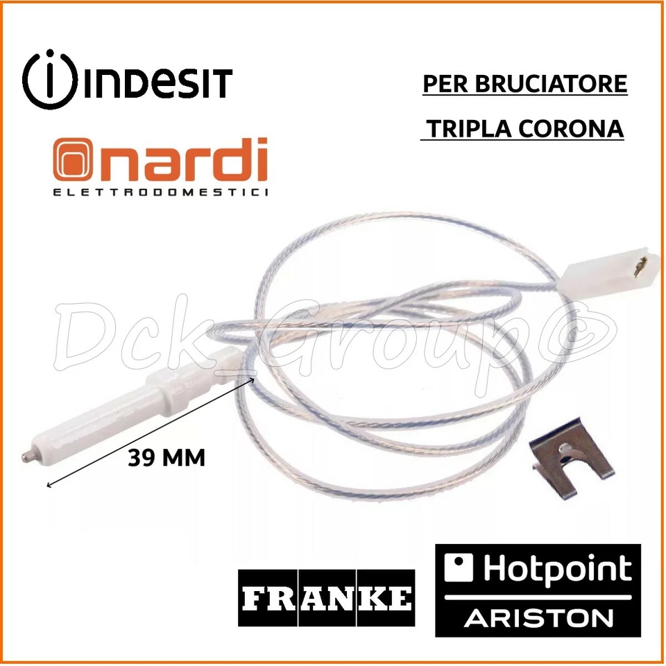 Candeletta Accensione TRIPLA CORONA Piano Cottura Cucina Gas 40 mm ARISTON NARDI