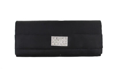 Style & Co. New Black Jacinda Satin Evening Clutch OSFA $29.98 - Image 1 of 4