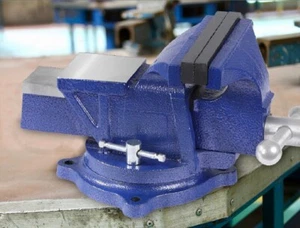 Powder Coated 6" Bench Vice Clamp Workbench Vise Anvil Swivel Base Jaw Grip 15cm - Picture 1 of 8
