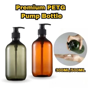 Brown Green White Shampoo Bottle PET Reusable Bottles Accessories Gel Lotions - Picture 1 of 11