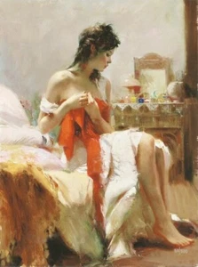 Pino Daeni,Hand-painted Portrait oil Painting On Canvas 24x36inch #056 Unframed - Picture 1 of 5