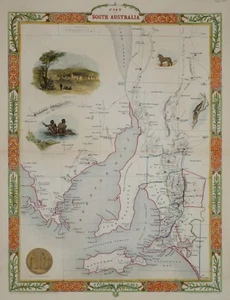 AUSTRALIEN. TEIL SÜDAUSTRALIENS VON JOHN TALLIS 1850. - Bild 1 von 1