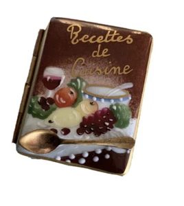 Rochard Limoges, France Peint Main Recettes de Cuisine, Cook Book Trinket Box - Picture 1 of 6