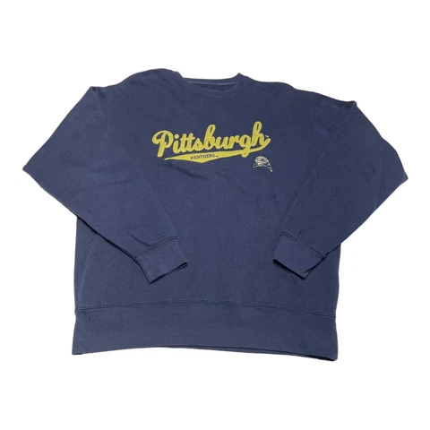 VTG 90s J America Pittsburgh Panthers Navy Blue NCAA Crewneck Sweatshirt Size XL Cover