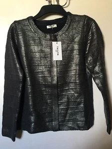 new with tags metalic effect cardigan/ jacket zip up size m - Picture 1 of 16