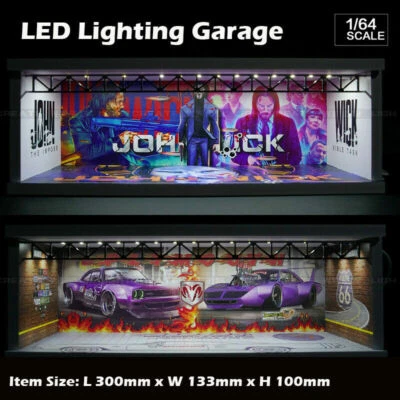 Diorama 1/64 Car Garage Model LED Lighting City Parking Lot Backdrop Scene Model - Image 1 of 4