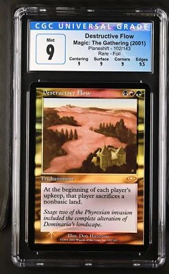 DESTRUCTIVE FLOW Planeshift Foil Rare CGC 9 Q+ MTG [Nostalgium] - Image 1 of 2