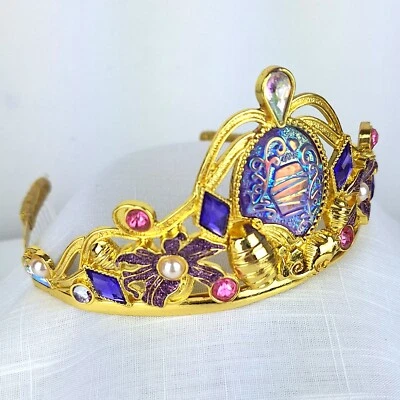 Disney Tiara Rapunzel Enredada Metal Dorado Púrpura Joyas Disfraz Princesa Disney Foto 1 de 4