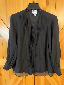 Linea by Louis Dell'Olio Black Blouse Size 1X (3258) - Picture 1 of 4
