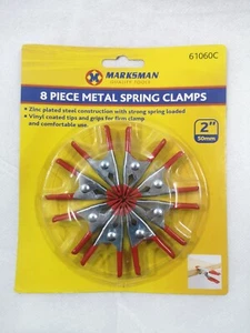 Small 2" 8 Pk Metal Spring Grip Clamps Woodworking Clips Pvc Coated DIY Camping - Picture 1 of 8