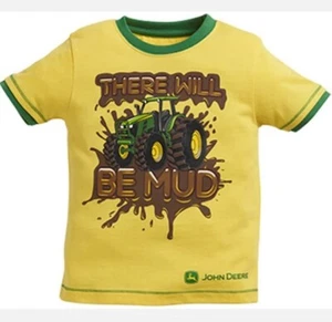 NEW John Deere Yellow There Will Be Mud T-Shirt Sizes 3T - Picture 1 of 1