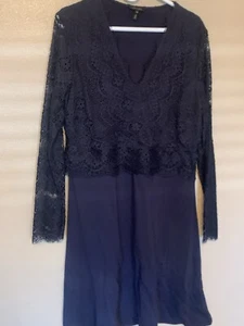 Escada navy lace fit to flare cocktail dress size 44 or 12 Holiday Party - Picture 1 of 10