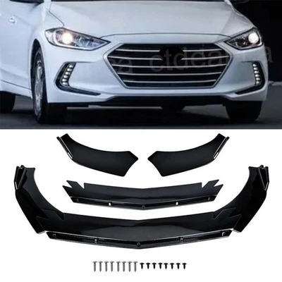 Front Bumper Lip Spoiler Splitters Body Kit Black For Hyundai Elantra 2010-2025 - Image 1 of 4