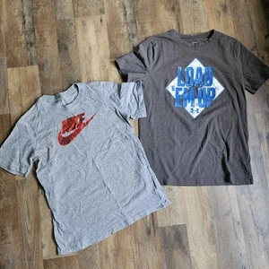 Nike & Under Armour T-Shirt Set – Youth Large – Gray – Cotton Blend – Good Used  - Picture 1 of 7