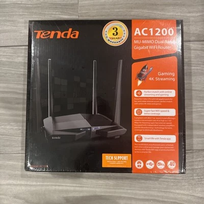 Tenda AC10U Wireless Dual-Band Router - Black Brand New Gaming 4k Streaming - Image 1 of 4