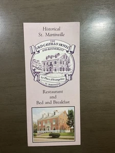 Vintage St. Martinville Old Castillo Hotel & Restaurant Brochure Louisiana B46 - Picture 1 of 3