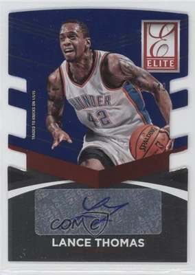 2014 Panini Donruss Elite Status Signatures Blue Die-Cut /49 Lance Thomas Auto - Image 1 of 2