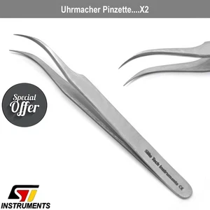 "2x Uhrmacher Pinzette 12cm – Präzisionsspitze Labor Mikroskopie Chirurgie" - Bild 1 von 4