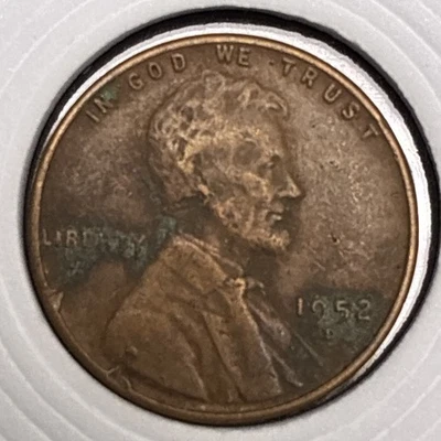 1952 d Copper Lincoln Wheat Ear One Cent Mint Error Circulated  - Image 1 of 4