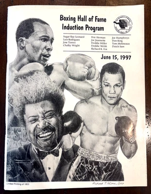 1997 INTERNATIONAL BOXING HALL OF FAME INDUCTION PROGRAM - SUGAR RAY & DON KING - Image 1 of 4