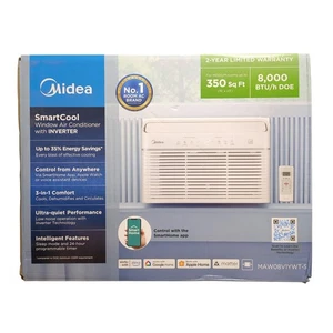 Midea 8,000 BTU Easy Cool Inverter Window Air Conditioner, Cools up to 350 SqFt - Picture 1 of 3