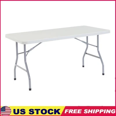 Rectangular Folding Table Indoor Outdoor Heavy Duty 1000 lb Capacity Easy Clean - Image 1 of 4