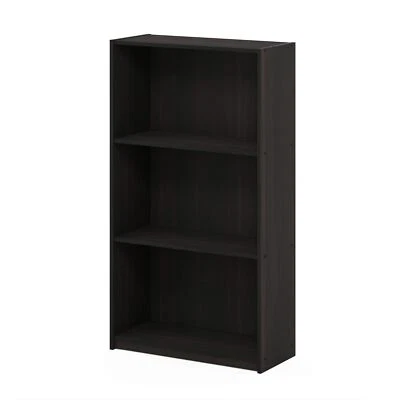 Furinno Basic 3-Tier Bookcase Storage Shelves, Espresso - Image 1 of 4
