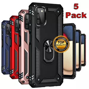 Lot of 5 Armor Hybrid Case w/Magnetic Ring Hard Cover for Samsung Galaxy A03S - Picture 1 of 14