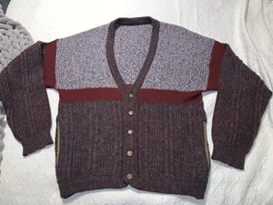 Vtg 70s Made In Italy Cardigan Smokin Sweater Lambswool Mohair Cashmere Blend Lg - Picture 1 of 24