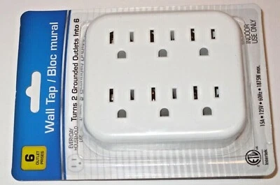 Multiple Electric Outlets - Turn 2 into 6 Grounded Outlets Home Camper Christmas - Image 1 of 4