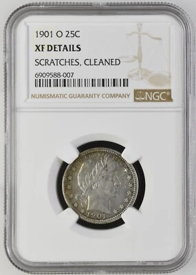 1901-O Barber Quarter 25c NGC XF DETAILS GREAT EYE APPEAL AND DETAIL - Image 1 of 4