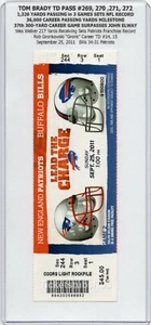 Tom Brady 4-TD Wes Welker FRANCHISE RECORD 2011 Bills Patriots 9/25 Full Ticket - Picture 1 of 12